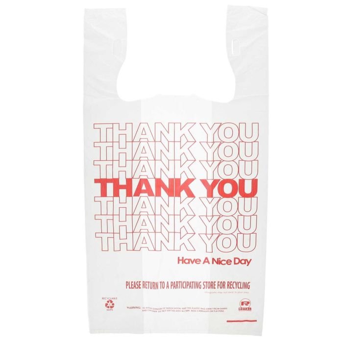 1/6 white thank you bag 1000 count